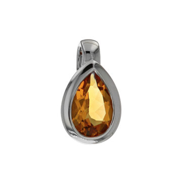 Sterling Silver Pear Citrine (November’s Birthstone) Pendant JSCPD03383